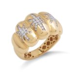 18kt gold pavé diamond ring - AD969