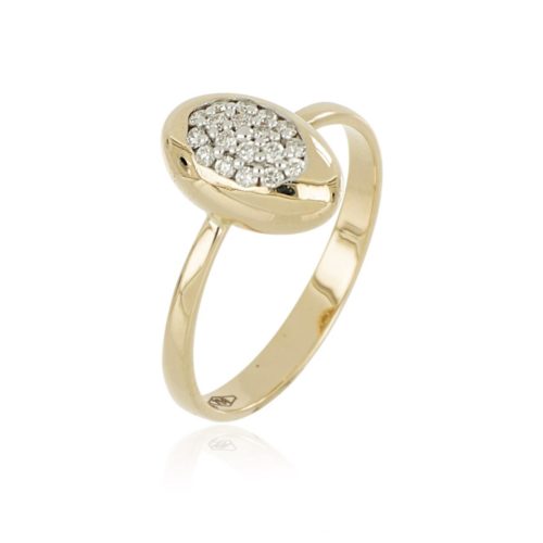 Oval ring in gold and diamonds - AD973