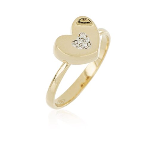 Heart ring in gold and diamonds - AD979
