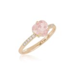 18 kt rose gold ring with Morganite and Diamonds - AD991/MO-LR