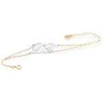 18kt gold bracelet, with two customizable initials, with diamond - BDA001/ID