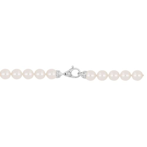 Akoya pearl string with 18 kt gold clasp and diamonds - C022L