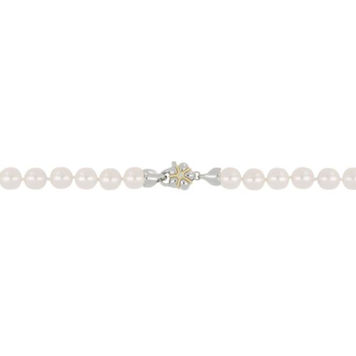 Akoya pearl string with 18 kt gold clasp and diamonds - C032L