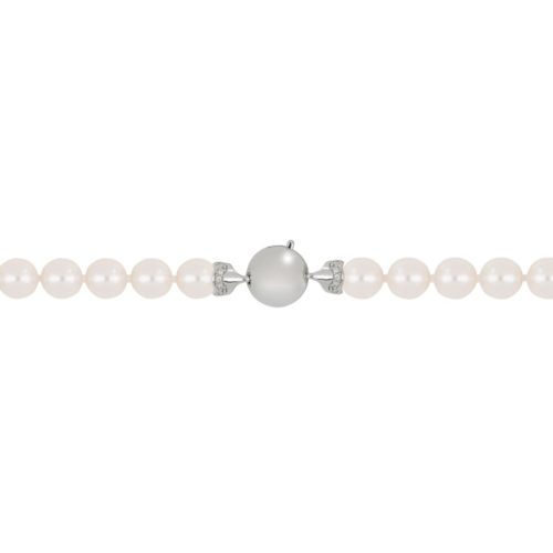 Akoya pearl string with 18 kt gold clasp and diamonds - C037L