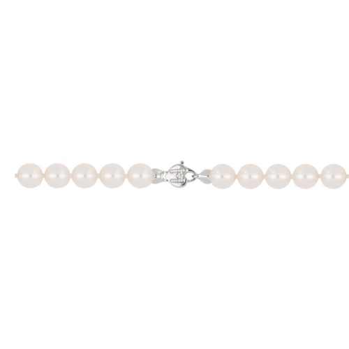 Akoya pearl string with 18 kt gold clasp and initials in diamonds - C039L
