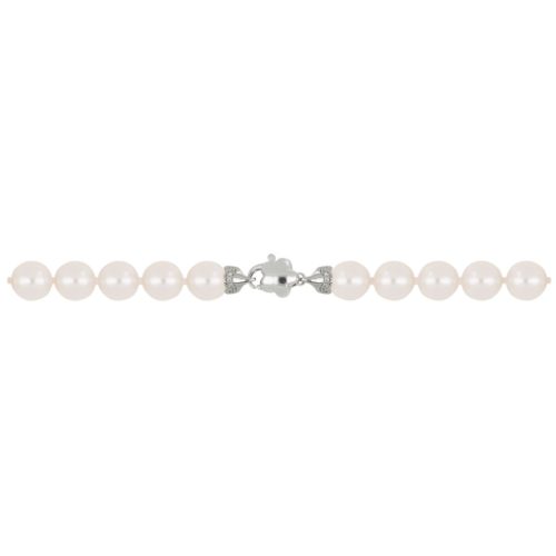 Akoya pearl string with 18 kt gold clasp and diamonds - C043L