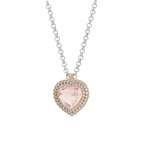 Gold necklace with diamonds and morganite - CD436/MO-LH