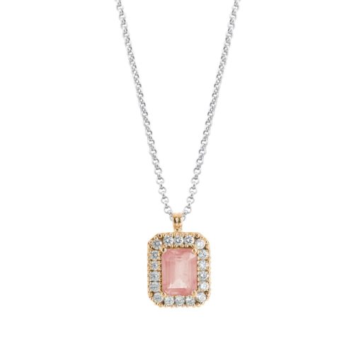 18kt gold necklace with Morganite and diamonds - CD602/MO-LH