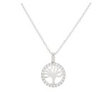 18kt gold tree of life necklace with diamonds - CD603