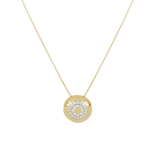 18kt gold necklace with pavé diamonds - CD653