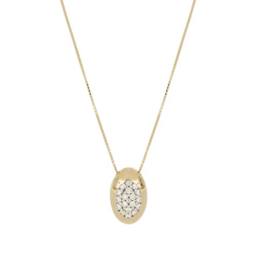 18kt gold necklace with pavé diamonds - CD654