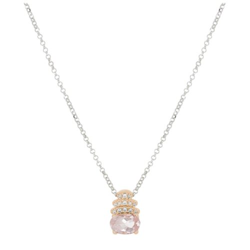 Gold necklace with morganite and diamonds - CD681/MO-LH