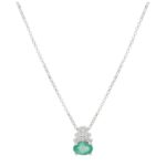 Necklace in 18kt white gold with diamonds and a central heart-cut gemstone - CD681