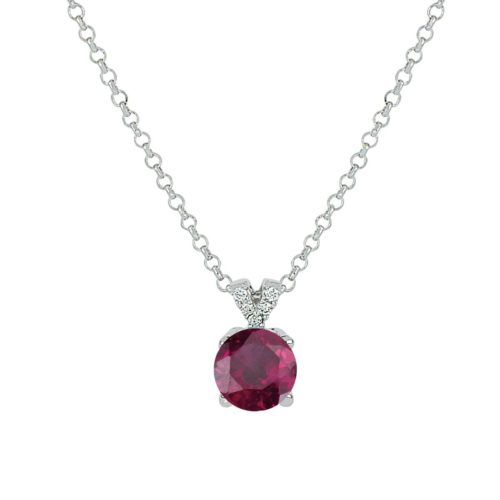 Necklace with Diamonds and Precious Stone