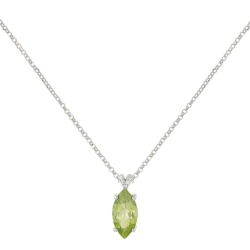 Necklace with diamonds and central precious stone