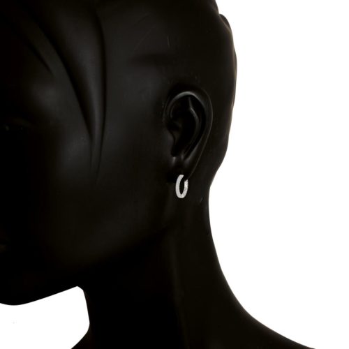 Gold hoop earrings with diamonds