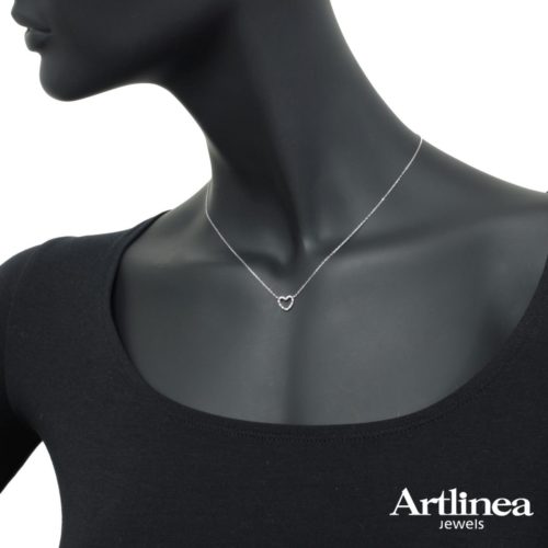 Heart Necklace with Diamonds