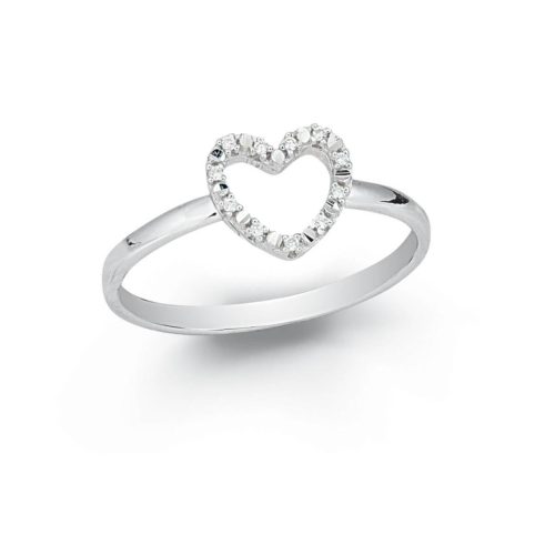 Heart ring with diamonds