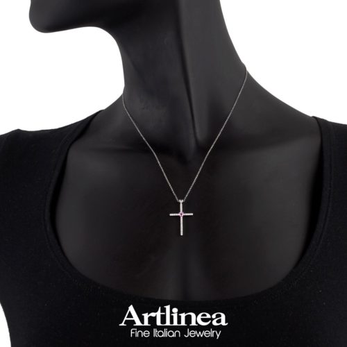 Cross Necklace with Diamonds