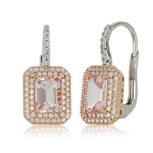 18kt gold earrings with Morganite and diamonds - OD328/MO-LH