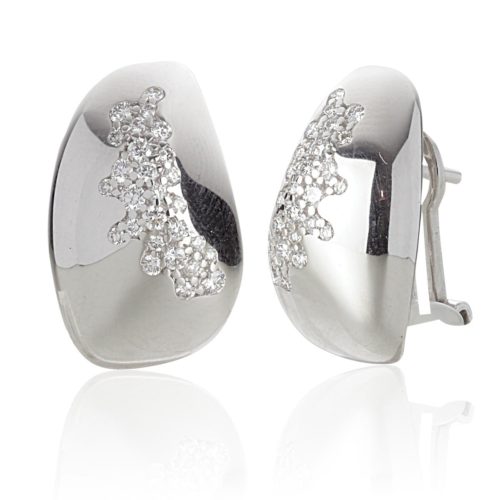 18kt gold pavé diamond earring - OD417