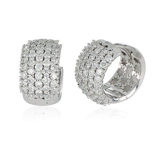 18kt rhodium-plated white gold earrings with white diamonds - OD475/DB-LB