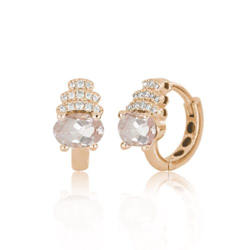Gold earrings with morganite and diamonds - OD529/MO-LR