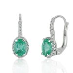 Earrings in 18kt white gold with diamonds and central precious stones - OD532