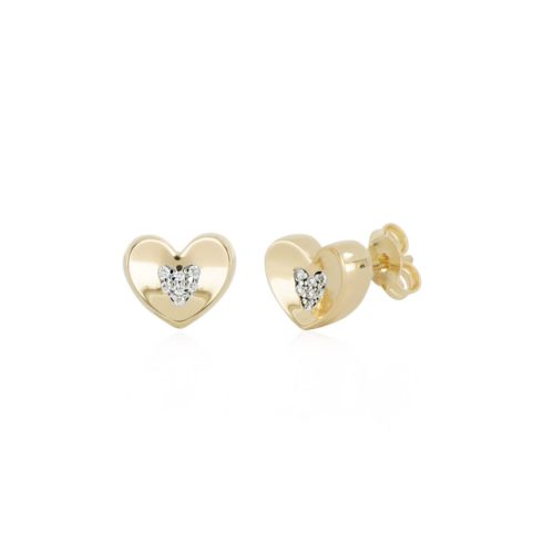 Heart earrings in gold and diamonds - OD853