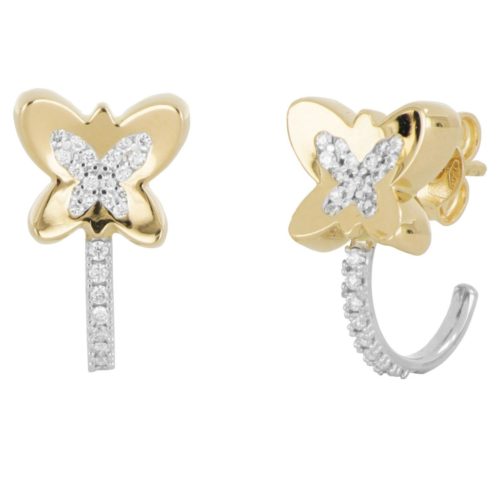 Butterfly earrings in gold and diamonds - OD854