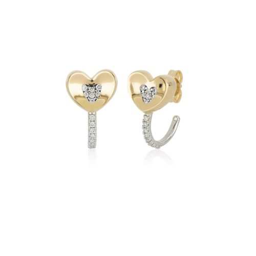Heart earrings in gold and diamonds - OD856