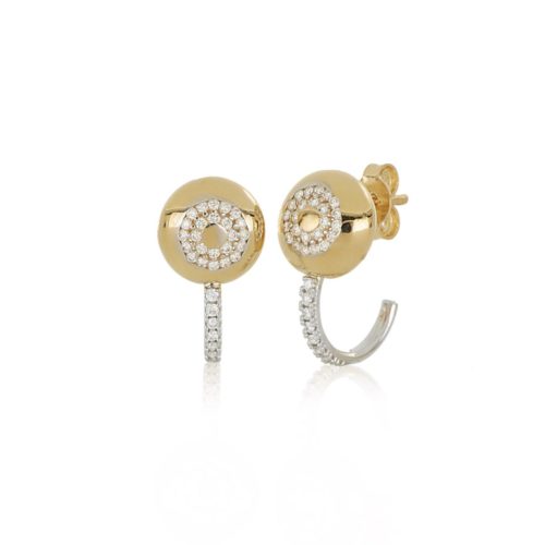 Round earrings in gold and diamonds - OD860