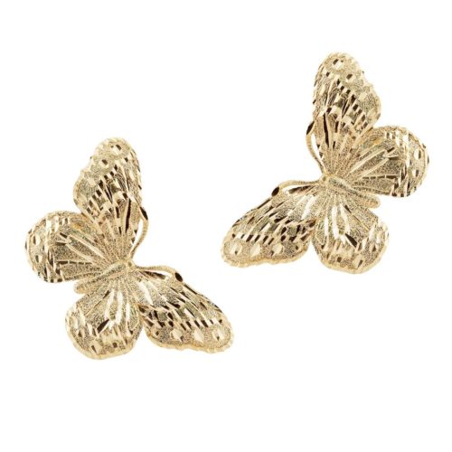 Butterfly earrings in 18kt satin yellow gold - OE3905/F