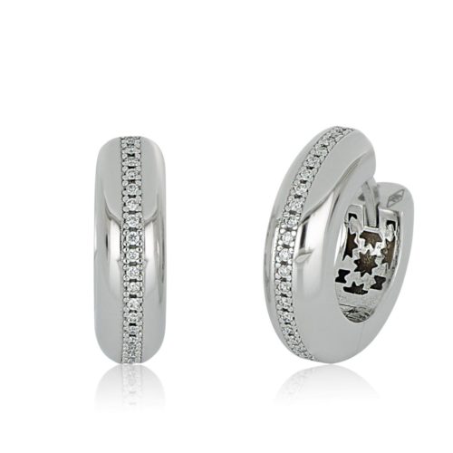 Snap-on earrings with diamonds in 18kt gold - OP0095