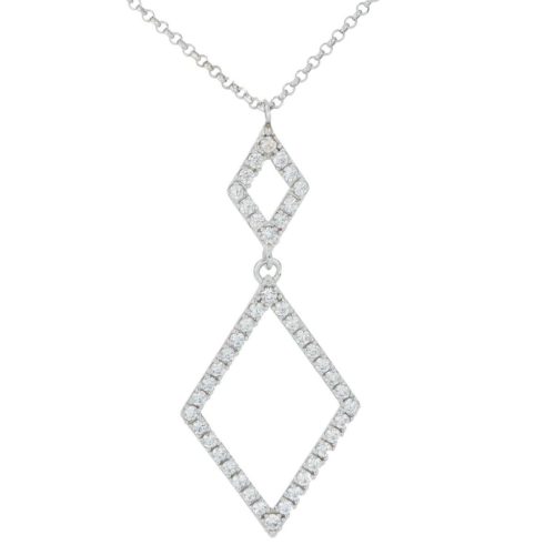 925 rhodium silver necklace with zircons - ZCL1369-LB