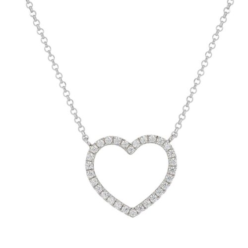 925 rhodium silver necklace with zircons - ZCL1373-LB