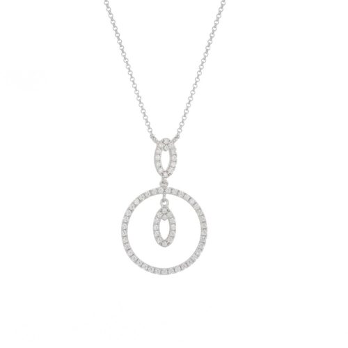 925 rhodium silver necklace with zircons - ZCL1378-LB