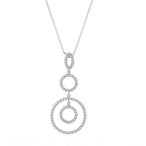 925 rhodium silver necklace with zircons - ZCL1379-LB