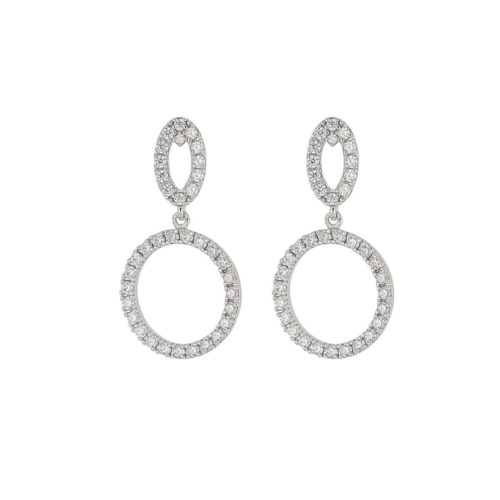 925 rhodium silver earrings with zircons - ZOR1257-LB