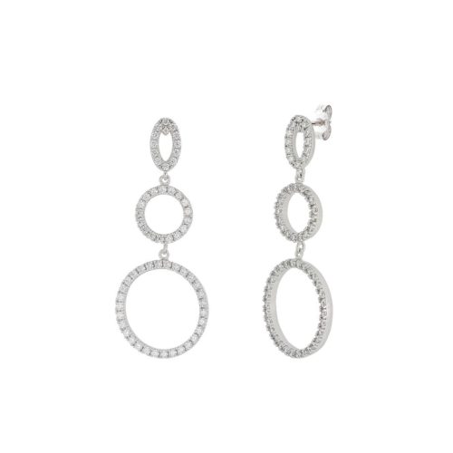 925 rhodium silver earrings with zircons - ZOR1258-LB