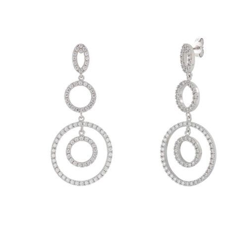 925 rhodium silver earrings with zircons - ZOR1261-LB