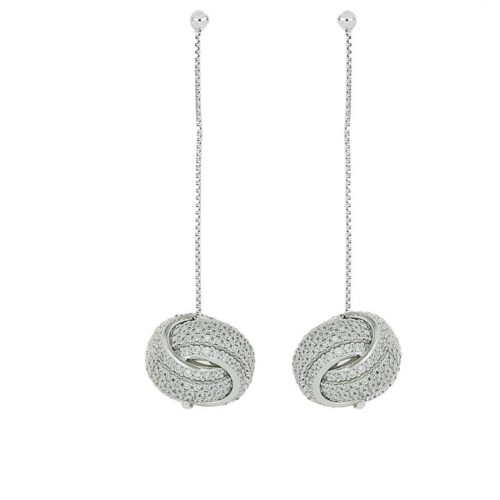 925 Silver earrings with rows of white zircons - ZOR1273-LB