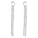 925 silver earrings with white cubic zirconia and tennis rows of cubic zirconia - ZOS14