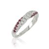 18kt white gold ring with diamonds and central precious stone - AD1076