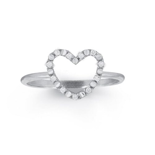Ring in 18kt white gold, with customizable initial/number in diamonds  - AD676/