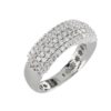 Pavé ring in 18kt white gold with diamonds and precious stones - AD930/DB-LB