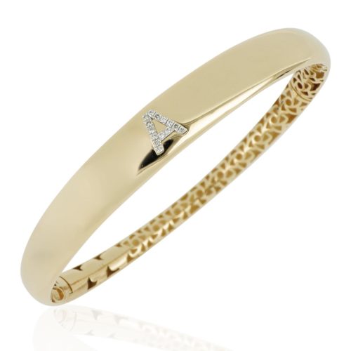Slave bracelet in kt gold, with customizable initial in diamonds - BP101