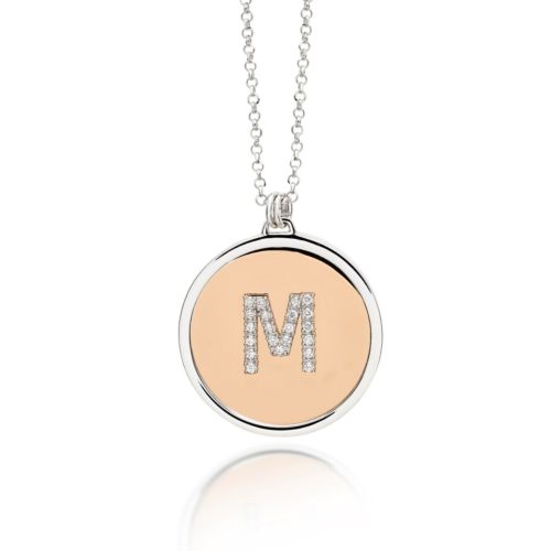 18kt gold necklace, with customizable initial, in diamonds - CFF013
