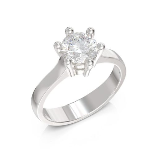 6 Prongs Solitaire Ring with Diamond