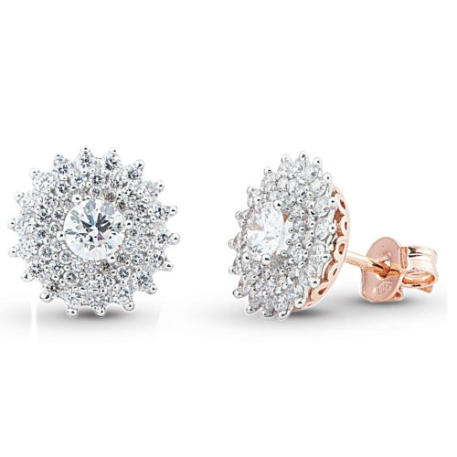 18kt gold earrings with pavé diamonds - OD165/DB